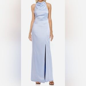 Jewel Badgley Mischka Faux Pearl Halter Gown Size 12